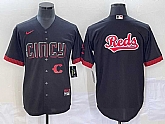 Men's Cincinnati Reds Big Logo Black 2023 City Connect Cool Base Stitched Jersey,baseball caps,new era cap wholesale,wholesale hats