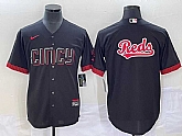 Men's Cincinnati Reds Big Logo Black 2023 City Connect Cool Base Stitched Jerseys,baseball caps,new era cap wholesale,wholesale hats