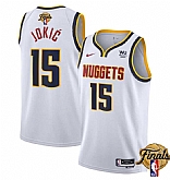 Men's Denver Nuggets #15 Nikola Jokic White 2023 Finals Association Edition Stitched Basketball Jersey Dzhi,baseball caps,new era cap wholesale,wholesale hats