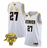 Men's Denver Nuggets #27 Jamal Murray White 2023 Finals Collection With NO.6 Patch Stitched Basketball Jersey Dzhi,baseball caps,new era cap wholesale,wholesale hats