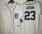 Men's Detroit Tigers #23 Kirk Gibson White Stitched Cool Base Jersey,baseball caps,new era cap wholesale,wholesale hats
