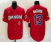 Men's Dominican Republic Baseball #13 Manny Machado 2023 Red World Classic Stitched Jersey,baseball caps,new era cap wholesale,wholesale hats