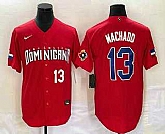Men's Dominican Republic Baseball #13 Manny Machado Number 2023 Red World Classic Stitched Jersey,baseball caps,new era cap wholesale,wholesale hats