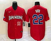 Men's Dominican Republic Baseball #22 Juan Soto Number 2023 Red World Classic Stitched Jersey,baseball caps,new era cap wholesale,wholesale hats