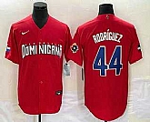 Men's Dominican Republic Baseball #44 Julio Rodriguez 2023 Red World Classic Stitched Jersey,baseball caps,new era cap wholesale,wholesale hats