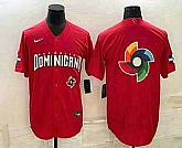 Men's Dominican Republic Baseball 2023 Red World Big Logo With Patch Classic Stitched Jersey