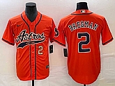 Men's Houston Astros #2 Alex Bregman Number Orange With Patch Cool Base Stitched Baseball Jersey,baseball caps,new era cap wholesale,wholesale hats
