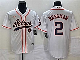 Men's Houston Astros #2 Alex Bregman White With Patch Cool Base Stitched Baseball Jersey,baseball caps,new era cap wholesale,wholesale hats