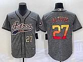 Men's Houston Astros #27 Jose Altuve Number Grey Gridiron Cool Base Stitched Baseball Jersey,baseball caps,new era cap wholesale,wholesale hats
