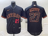 Men's Houston Astros #27 Jose Altuve Number Lights Out Black Fashion Stitched MLB Cool Base Nike Jersey,baseball caps,new era cap wholesale,wholesale hats