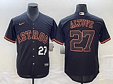Men's Houston Astros #27 Jose Altuve Number Lights Out Black Fashion Stitched MLB Cool Base Nike MLB Jersey,baseball caps,new era cap wholesale,wholesale hats