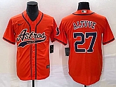Men's Houston Astros #27 Jose Altuve Orange With Patch Cool Base Stitched Baseball Jersey,baseball caps,new era cap wholesale,wholesale hats