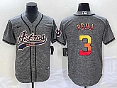 Men's Houston Astros #3 Jeremy Pena Grey Gridiron Cool Base Stitched Baseball Jersey,baseball caps,new era cap wholesale,wholesale hats