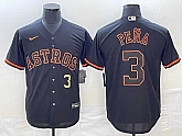 Men's Houston Astros #3 Jeremy Pena Number Lights Out Black Fashion Stitched MLB Cool Base Nike Jersey,baseball caps,new era cap wholesale,wholesale hats