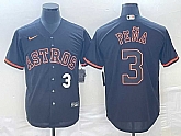 Men's Houston Astros #3 Jeremy Pena Number Lights Out Black Fashion Stitched MLB Cool Base Nike Jerseys,baseball caps,new era cap wholesale,wholesale hats