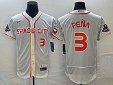 Men's Houston Astros #3 Jeremy Pena Number White 2023 City Connect Flex Base Stitched Jersey,baseball caps,new era cap wholesale,wholesale hats