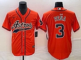 Men's Houston Astros #3 Jeremy Pena Orange With Patch Cool Base Stitched Baseball Jersey,baseball caps,new era cap wholesale,wholesale hats