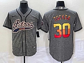 Men's Houston Astros #30 Kyle Tucker Grey Gridiron Cool Base Stitched Baseball Jersey,baseball caps,new era cap wholesale,wholesale hats