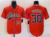 Men's Houston Astros #30 Kyle Tucker Number Orange With Patch Cool Base Stitched Baseball Jersey,baseball caps,new era cap wholesale,wholesale hats