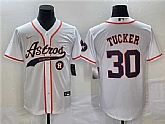 Men's Houston Astros #30 Kyle Tucker White With Patch Cool Base Stitched Baseball Jersey,baseball caps,new era cap wholesale,wholesale hats