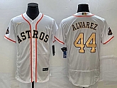 Men's Houston Astros #44 Yordan Alvarez 2023 White Gold World Serise Champions Patch Flex Base Stitched Jersey,baseball caps,new era cap wholesale,wholesale hats