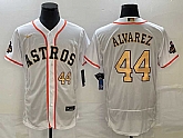 Men's Houston Astros #44 Yordan Alvarez Number 2023 White Gold World Serise Champions Patch Flex Base Stitched Jerseys,baseball caps,new era cap wholesale,wholesale hats