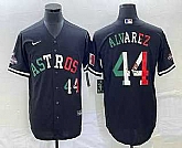 Men's Houston Astros #44 Yordan Alvarez Number Mexico Black Cool Base Stitched Baseball Jersey,baseball caps,new era cap wholesale,wholesale hats