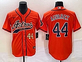 Men's Houston Astros #44 Yordan Alvarez Number Orange With Patch Cool Base Stitched Baseball Jersey,baseball caps,new era cap wholesale,wholesale hats