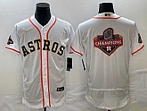 Men's Houston Astros Big Logo 2023 White Gold World Serise Champions Patch Flex Base Stitched Jersey,baseball caps,new era cap wholesale,wholesale hats