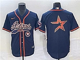 Men's Houston Astros Navy Team Big Logo With Patch Cool Base Stitched Baseball Jerseys,baseball caps,new era cap wholesale,wholesale hats