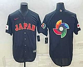 Men's Japan Baseball 2023 Black World Big Logo With Patch Classic Stitched Jersey,baseball caps,new era cap wholesale,wholesale hats