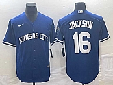 Men's Kansas City Royals #16 Bo Jackson Navy Cool Base Stitched Baseball Jersey,baseball caps,new era cap wholesale,wholesale hats