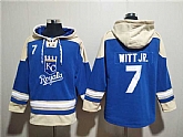 Men's Kansas City Royals #7 Bobby Witt Jr. Blue Ageless Must-Have Lace-Up Pullover Hoodie,baseball caps,new era cap wholesale,wholesale hats