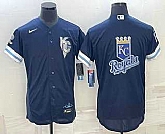 Men's Kansas City Royals Big Logo 2022 Navy Blue City Connect Flex Base Stitched Jersey,baseball caps,new era cap wholesale,wholesale hats