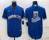 Men's Kansas City Royals Big Logo Blue 2022 City Connect Cool Base Stitched Jersey,baseball caps,new era cap wholesale,wholesale hats