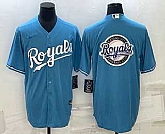 Men's Kansas City Royals Big Logo Blue Stitched MLB Cool Base Nike Jersey,baseball caps,new era cap wholesale,wholesale hats