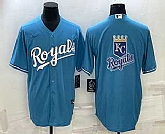 Men's Kansas City Royals Big Logo Blue Stitched MLB Cool Base Nike Jerseys,baseball caps,new era cap wholesale,wholesale hats