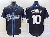 Men's Los Angeles Dodgers #10 Justin Turner Black With Patch Cool Base Stitched Baseball Jersey,baseball caps,new era cap wholesale,wholesale hats
