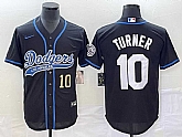 Men's Los Angeles Dodgers #10 Justin Turner Number Black With Patch Cool Base Stitched Baseball Jersey,baseball caps,new era cap wholesale,wholesale hats
