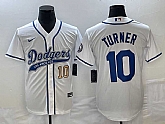 Men's Los Angeles Dodgers #10 Justin Turner Number White With Patch Cool Base Stitched Baseball Jersey,baseball caps,new era cap wholesale,wholesale hats
