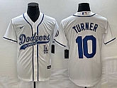 Men's Los Angeles Dodgers #10 Justin Turner White With Patch Cool Base Stitched Baseball Jersey,baseball caps,new era cap wholesale,wholesale hats