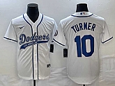 Men's Los Angeles Dodgers #10 Justin Turner White With Patch Cool Base Stitched Jersey,baseball caps,new era cap wholesale,wholesale hats