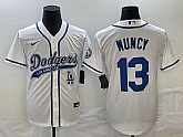 Men's Los Angeles Dodgers #13 Max Muncy White With Patch Cool Base Stitched Baseball Jersey,baseball caps,new era cap wholesale,wholesale hats