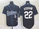 Men's Los Angeles Dodgers #22 Clayton Kershaw Black Cool Base Stitched Baseball Jersey,baseball caps,new era cap wholesale,wholesale hats