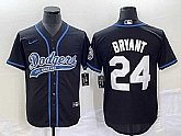 Men's Los Angeles Dodgers #24 Kobe Bryant Black With Patch Cool Base Stitched Baseball Jersey,baseball caps,new era cap wholesale,wholesale hats