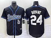 Men's Los Angeles Dodgers #24 Kobe Bryant Black With Patch Cool Base Stitched Jersey,baseball caps,new era cap wholesale,wholesale hats