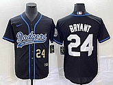 Men's Los Angeles Dodgers #24 Kobe Bryant Number Black With Patch Cool Base Stitched Baseball Jersey,baseball caps,new era cap wholesale,wholesale hats