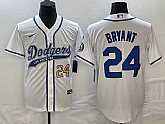 Men's Los Angeles Dodgers #24 Kobe Bryant Number White With Patch Cool Base Stitched Baseball Jersey,baseball caps,new era cap wholesale,wholesale hats