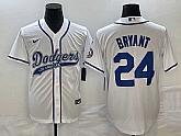 Men's Los Angeles Dodgers #24 Kobe Bryant White With Patch Cool Base Stitched Baseball Jersey,baseball caps,new era cap wholesale,wholesale hats