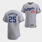 Men's Los Angeles Dodgers #25 Trayce Thompson Gray Flex Base Stitched Jersey Dzhi,baseball caps,new era cap wholesale,wholesale hats
